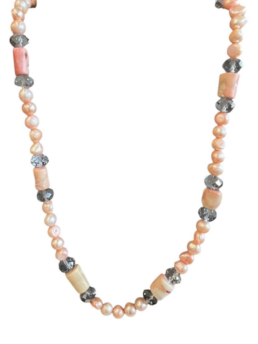 NEW A RARE BIRD women's pearl canyon necklace in blush